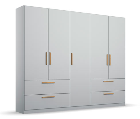 rauch Drehtürenschrank »Skandi« - 226x54x210cm - braun - Holz