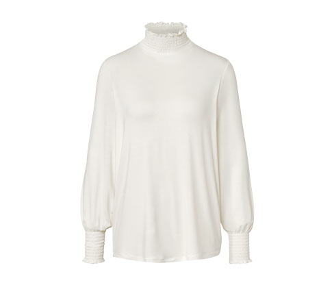 Tchibo - Blusenshirt mit Stehkragen - Damen - Gr. L - creme