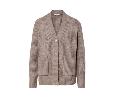 Tchibo - Gerippter Grobstrick-Cardigan - Damen - Gr. S - taupe