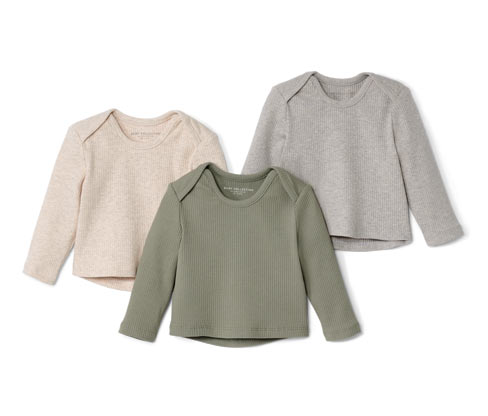 Tchibo - 3 Baby-Rippshirts - Baby - Gr. 74/80 - beige