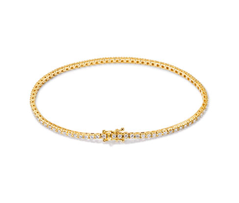 Tchibo - 585 Gold-Armband mit 81 Brillanten - gold