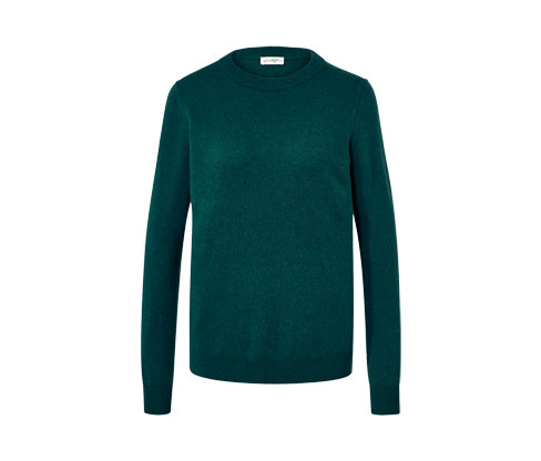 Tchibo - Feinstrickpullover mit Cashmere - Damen - Gr. L - dunkelgrün