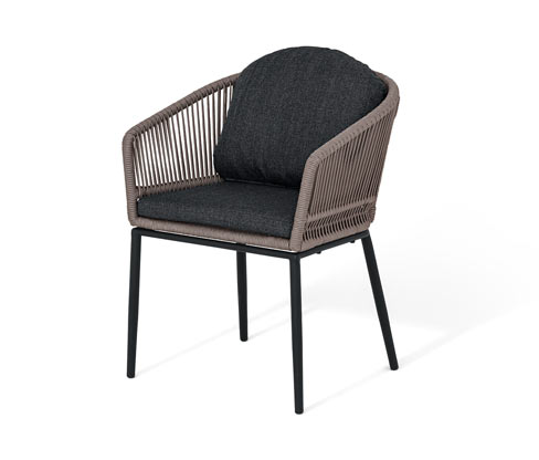 Tchibo - Dining-Sessel mit runder Rückenlehne und Textilgeflecht - 61x62x77cm - anthrazit - Stahl / Polypropylen / Polye...