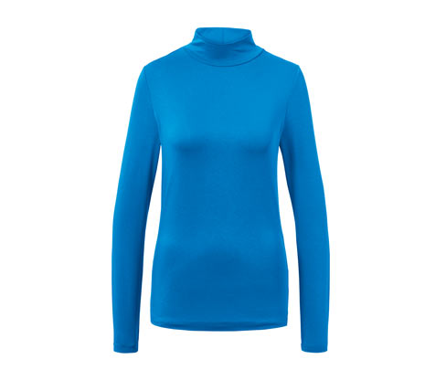 Tchibo - Shirt mit Stehkragen - Damen - Gr. L - blau