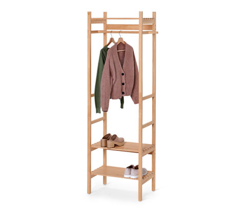 Tchibo - Standgarderobe mit Ablageflächen - 60x40x187,5cm - naturfarben - Holz