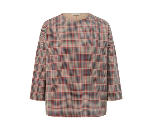 Tchibo - Sweatshirt mit 3/4-Arm - Damen - Gr. M - dunkelblau/kariert