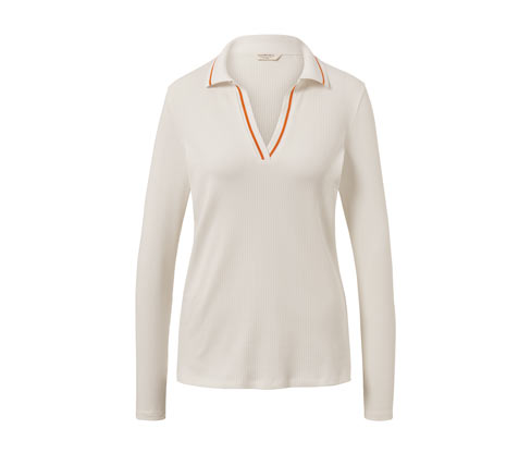 Tchibo - Geripptes Poloshirt - Damen - Gr. XS - creme