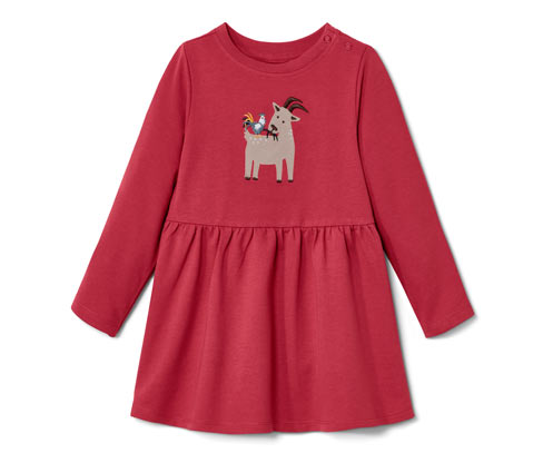 Tchibo - Kleinkind-Sweatkleid - Mädchen - Gr. 110/116 - rot