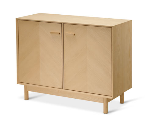 Tchibo - Sideboard aus Eschenholz mit dekorativen Türfronten - 100x40x80cm - braun - Holz / Eschenholzfurnier / Eschen-M...