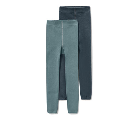 Tchibo - 2 Kleinkinder-Strickleggings - Herren - Gr. 122/128 - dunkelgrün/jacquard