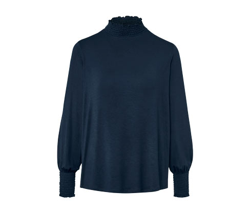 Tchibo - Blusenshirt mit Stehkragen - Damen - Gr. L - dunkelblau