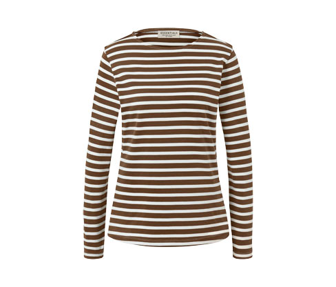 Tchibo - Gestreiftes Langarmshirt - Damen - Gr. S - creme/gestreift
