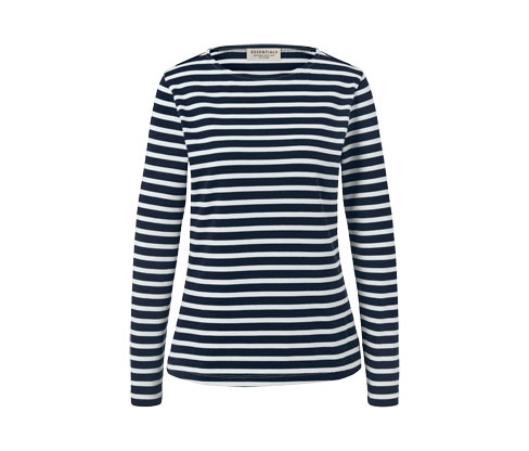 Tchibo - Gestreiftes Langarmshirt - Damen - Gr. S - dunkelblau/gestreift
