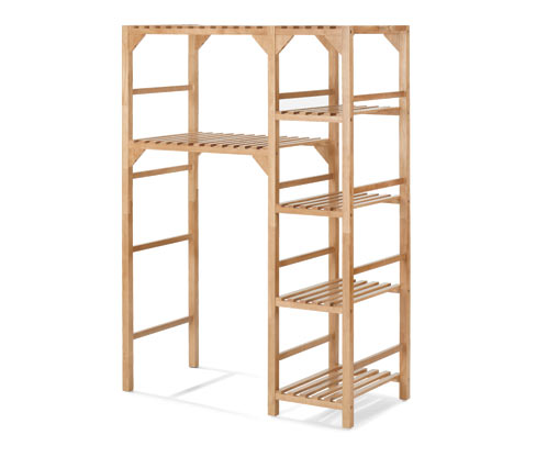 Tchibo - Waschmachinenregal mit Seitenelement - 105x48x141cm - naturfarben - Holz