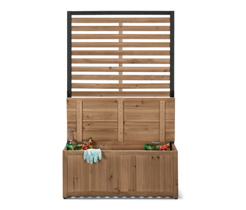 Tchibo - Sichtschutz-Stauraumbank-Modul »Elin« - 98x44x170cm - schwarz - Holz / Stahl / Polypropylen