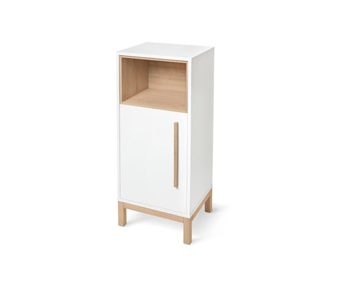 Tchibo - Flacher Bad-Beistellschrank »Eklund« - 39x35x89,5cm - braun - Holz / Eichenholz