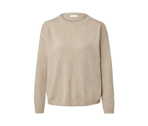 Tchibo - Feinstrickpullover mit Rippdetail - Damen - Gr. L - beige