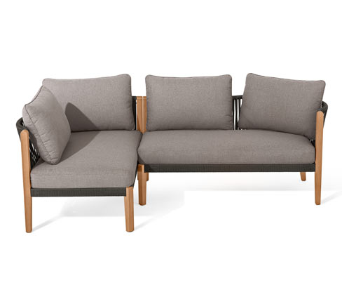 Tchibo - Lounge-Ecke mit Textilgeflecht - 209x134,5x65cm - anthrazit - Eukalyptus-Massivholz / Polypropylen / Aluminium