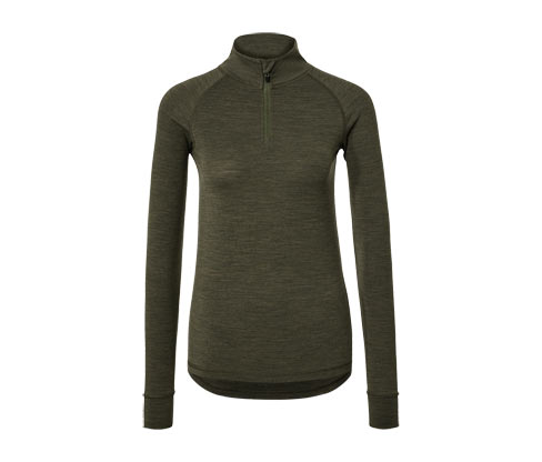 Tchibo - Funktionsshirt mit RWS-zertifizierter Wolle - Damen - Gr. S - khaki