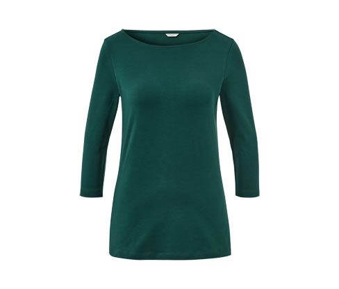 Tchibo - Shirt mit 3/4-Arm - Damen - Gr. S - dunkelgrün