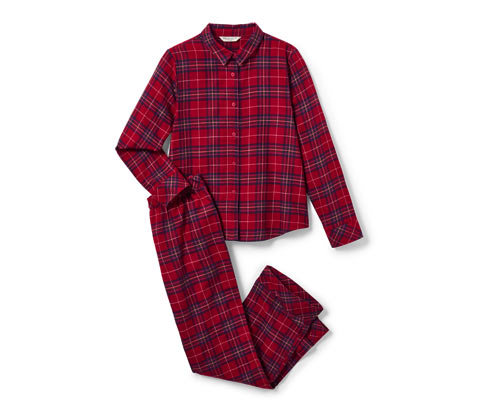 Tchibo - Flanell-Pyjama - Damen - Gr. 38 - dunkelblau/kariert