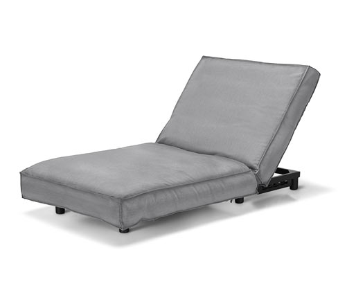 Tchibo - Premium-Einzel-Liege mit verstellbarem Kopfteil und Creacryl®-Allwetterstoff - 195x90x40cm - hellgrau - Alumini...
