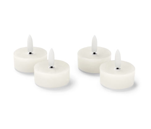 Tchibo - 4 LED-Echtwachs-Teelichter - creme