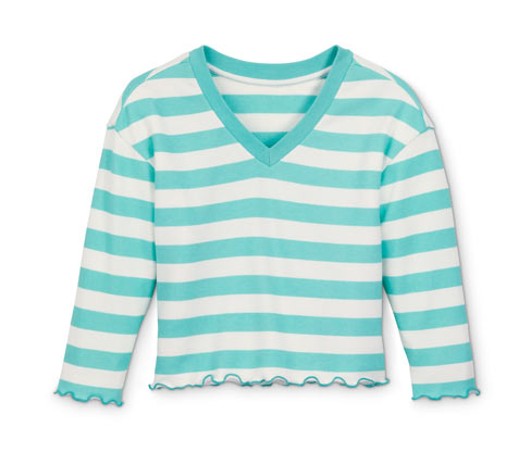 Tchibo - Sweatshirt aus Bio-Baumwolle - Mädchen - Gr. 170/176 - türkis/gestreift