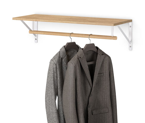 Tchibo - Wandgarderobe - 80x30x21,5cm - weiß - Holz
