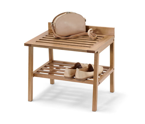 Tchibo - Hocker mit breiten Ablageflächen - 55x40,5x51cm - braun - Eichenholz