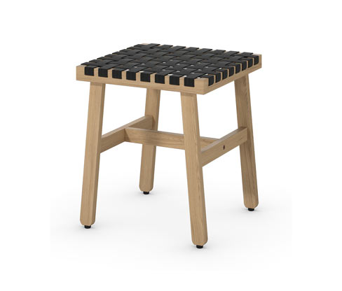 Tchibo - Hocker mit Geflecht - 41,5x41,5x47cm - schwarz - Eichenholz / Polypropylen