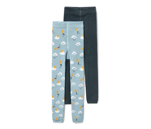 Tchibo - 2 Kleinkinder-Strickleggings - Herren - Gr. 110/116 - hellblau/jacquard