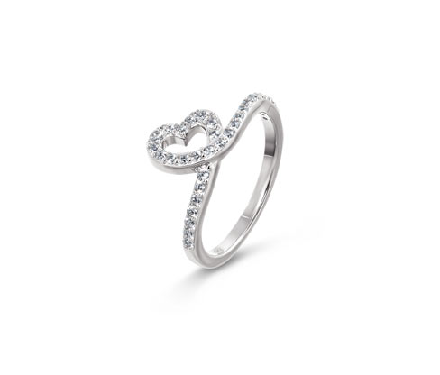 Tchibo - 925 Silber Ring Herz - Damen - Gr. 20 - silber