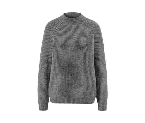 Tchibo - Grobstrickpullover mit Stehkragen - Damen - Gr. S - grau