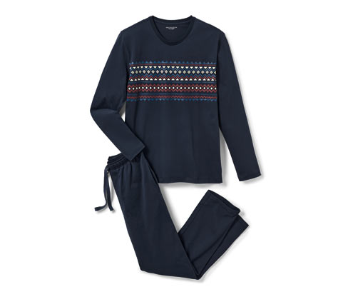 Tchibo - Pyjama - Herren - Gr. S - weiß/print