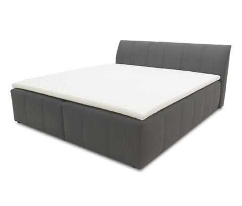Domo collection Boxspringbett 180 x 200 cm inkl. Topper - 187x221x90cm - schwarz - Polyester / Holz / Kunststoff