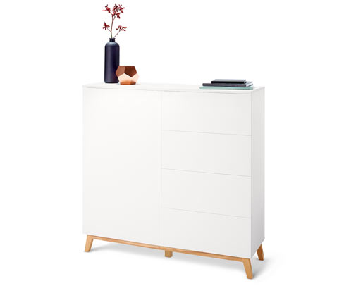 Tchibo - Kommode - 120x38x117,5cm - braun - Holz / Eschen-Massivholz