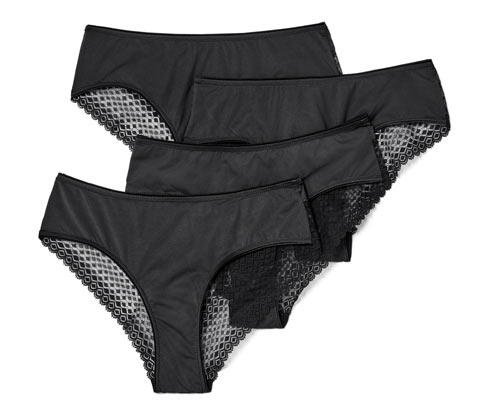 Tchibo - 4 Brazilslips - Damen - Gr. XS - schwarz