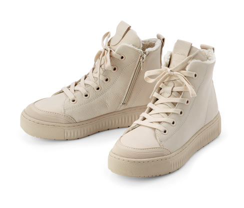 Tchibo - Gefütterte Leder-Sneaker - Damen - Gr. 42 - weiß