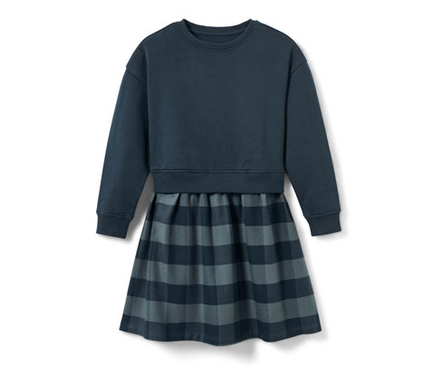Tchibo - Kinder-Sweatkleid - Mädchen - Gr. 158/164 - dunkelblau/kariert