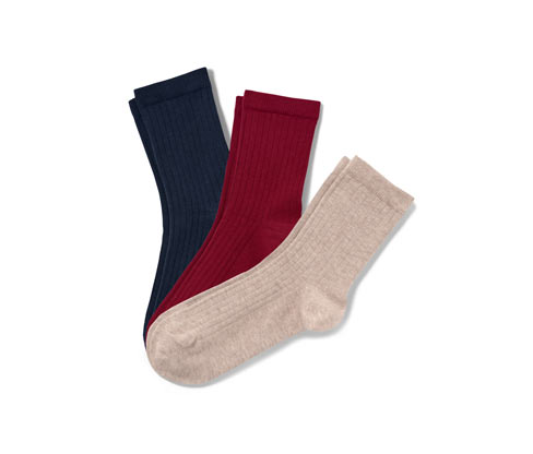 Tchibo - 3 Paar Ripp-Socken - Damen - Gr. 39-42 - bordeaux