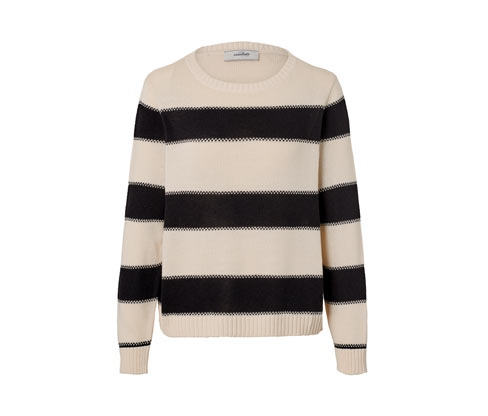 Tchibo - Strickpullover - Damen - Gr. L - weiß/gestreift