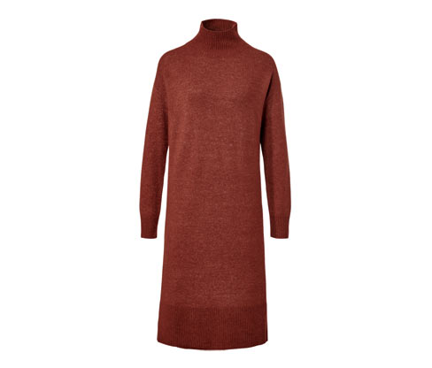Tchibo - Strickkleid mit Wollanteil - Damen - Gr. S - braun