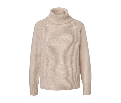 Tchibo - Grobstrickpullover mit Rollkragen - Damen - Gr. M - beige