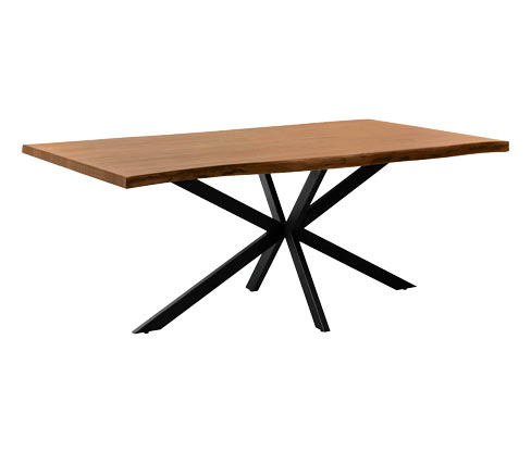 Thumbnail - Eglo Tisch mit gekreuzten Beinen - 180x90x76cm - hellbraun - Akazienholz / Metall