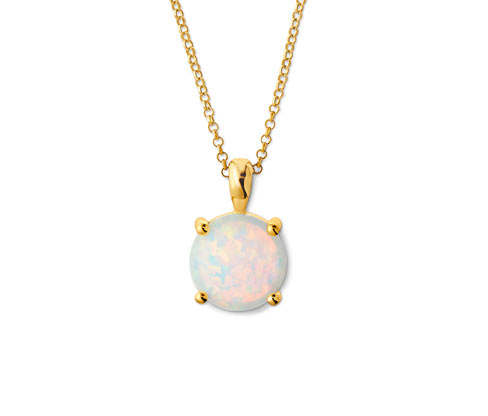 Tchibo - 925 Silber Kette mit synthetischem Opal - weiß
