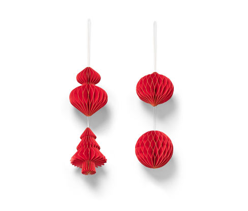 Tchibo - 4er-Set Weihnachtsbaumschmuck - rot