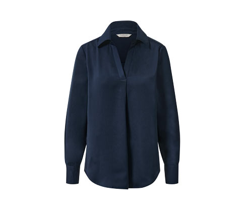 Tchibo - Satin-Bluse - Damen - Gr. 36 - dunkelblau