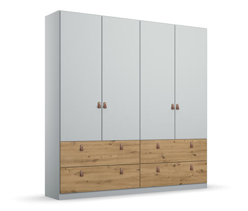 rauch Drehtürenschrank »Homey« - 181x54x210cm - cognac - Holz / Holz / Eichenholz