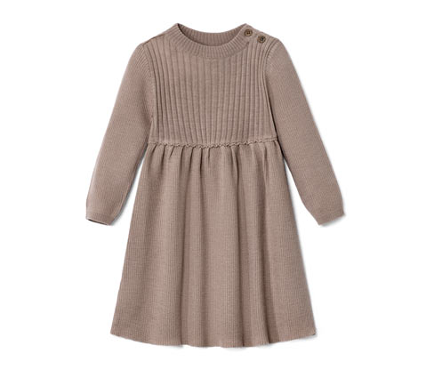 Tchibo - Kleinkind-Merino-Strickkleid - Mädchen - Gr. 110/116 - beige